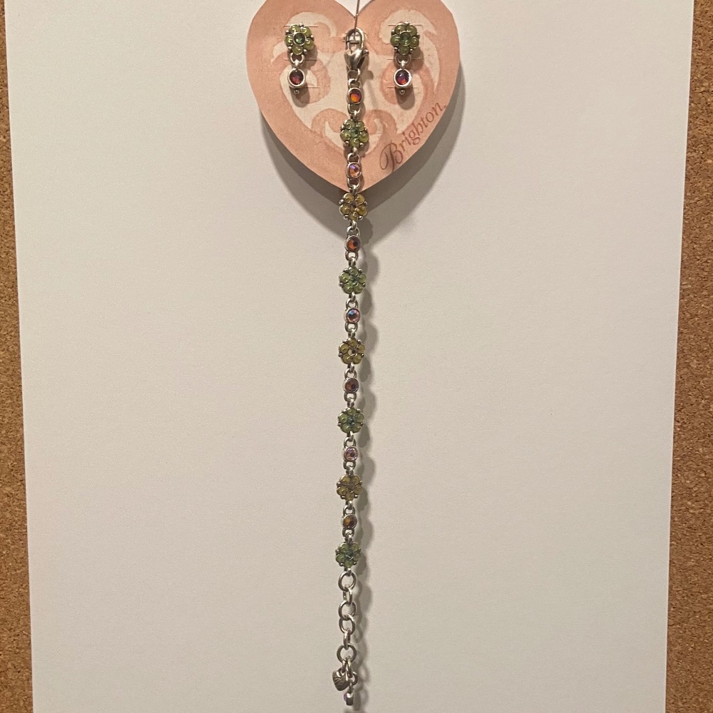 Brighton Sell - Multi-gem colored Bracelet w/ matching Earrings